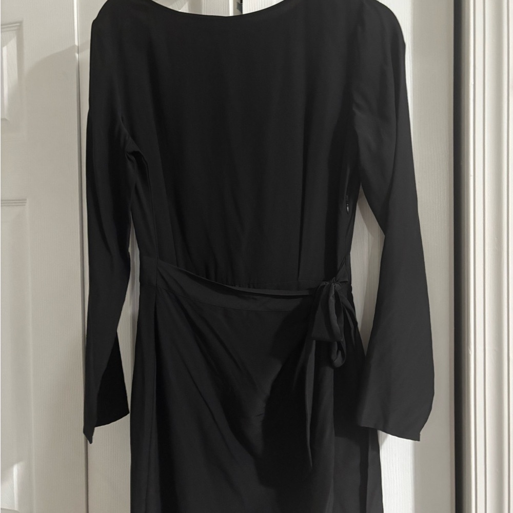 The KOOPLES LACE INSET Black Wrap Dress